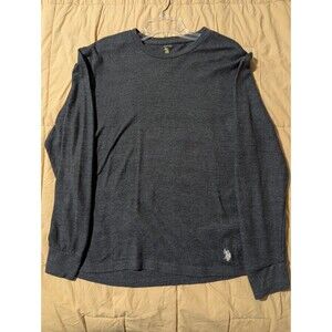 U.S. Polo Assn. Men’s Long Sleeve Thermal Shirt - Charcoal Heather Grey - Size L